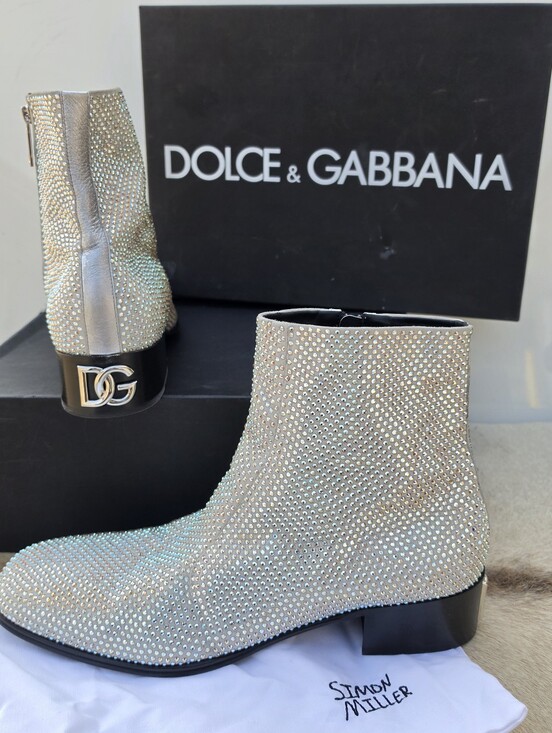 Dolce & Gabbana Ariosto crystal-embellished leather ankle boots